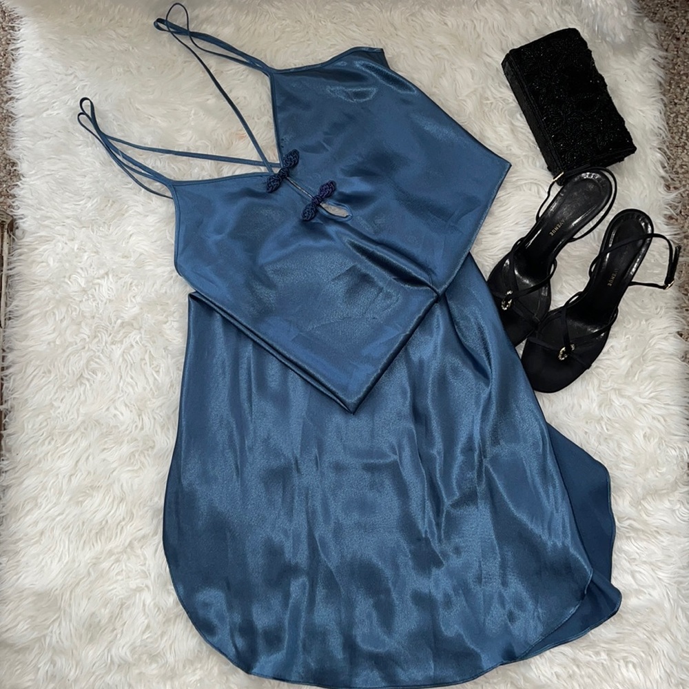 Vtg Blue Slip